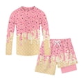 thumbnail image 1 of Boys Two Piece Rash Guard Swim Set Toddler Kids Ice Cream Print Long Sleeve Bathing Suit Swimwear Shirt with Trunks Quick Dry Bathing Suit, 1 of 5