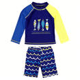 thumbnail image 1 of Boys Two Piece Rash Guard Swimsuits Kids Long Sleeve Sunsuit Swimwear Sets, 1 of 7