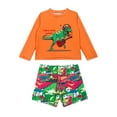 thumbnail image 1 of Boys Two Piece Swimsuit Long Sleeve Cartoon Cute Student Swimsuit For Kids,Little Boys Size 6-7T,Orange, 1 of 6