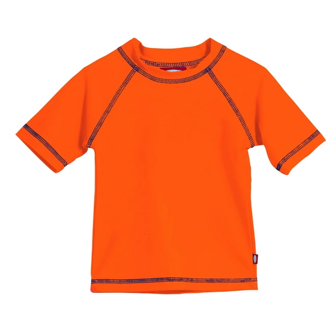 Made in USA Boys UPF 50+ Short Sleeve Rashguard | Orange