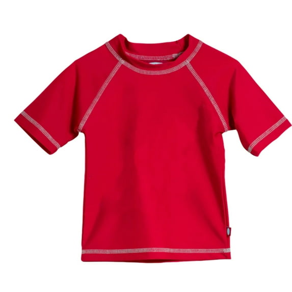 Made in USA Boys UPF 50+ Short Sleeve Rashguard | Red