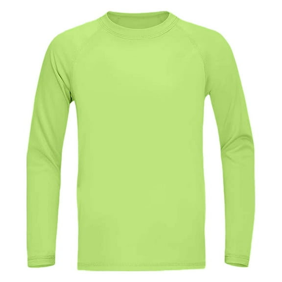 Boys UPF 50  Swim Shirt Long Sleeve,UV Sun Protection Rash Guard ,Quick-Dry Athletic Shirts for Youth, Breathable Crew Neck , Youth Kids SPF Water Shirts for Beach Surf