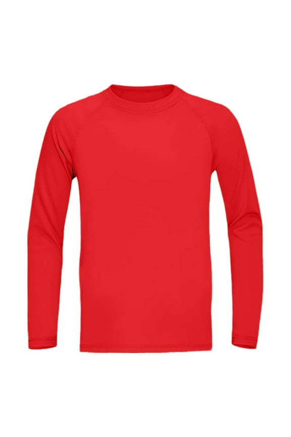 Boys UPF 50+ Swim Shirt Long Sleeve,UV Sun Protection Rash Guard ,Quick-Dry Athletic Shirts for Youth, Breathable Crew Neck , Youth Kids SPF Water Shirts for Beach Surf