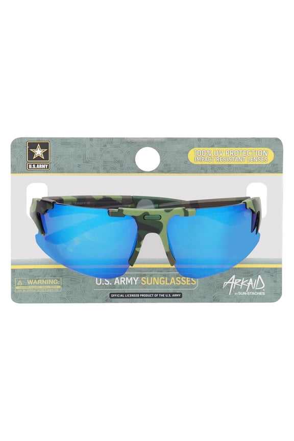 Boys US Army Camouflage Sports Wrap Kids Sunglasses
