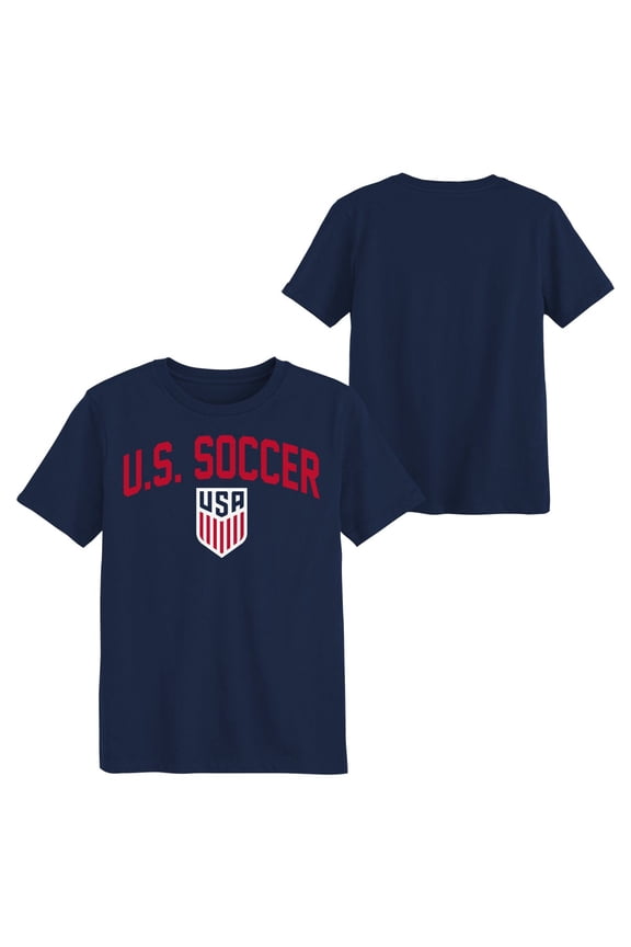 United States Men's National Team USMNT USA Youth Boys Navy Arch Over Logo Soccer Graphic Tee