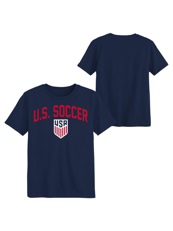 United States Men's National Team USMNT USA Youth Boys Navy Arch Over Logo Soccer Graphic Tee