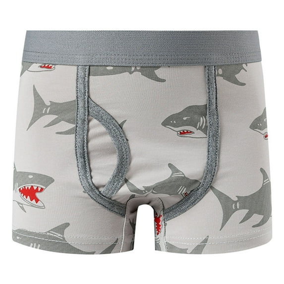 Boys Underwear - Boys Cartoon Underwear Cotton Boxer Briefs Fun Print Designs Comfortable Stretch Fit - Boys Boxer Briefs,Color:Light Gray,Size:8-9year