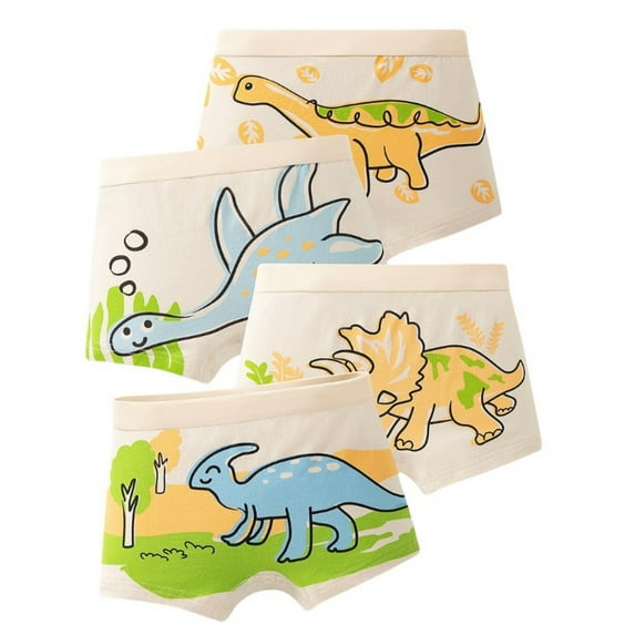 Boys Underwear Boys Underwear 4 Pack Briefs Comfortable Breathable Soft Elastic Waistband Boxers For Boys Beige 8 Years-10 Years