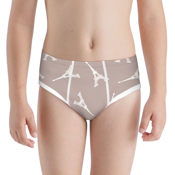 Boys Underwear - Eiffel Towers white Soft Cotton Boys Briefs Lightweight Stretch Underwear Briefs