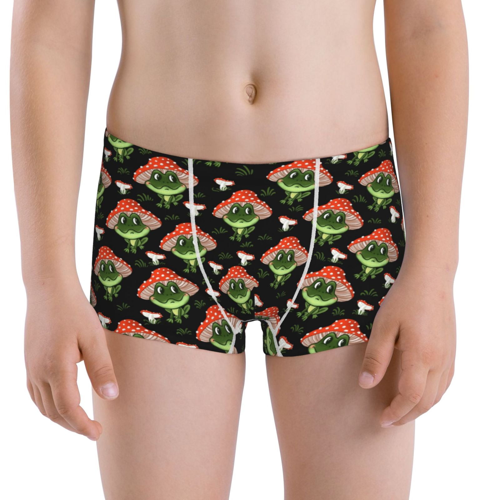Boys Underwear Frogs In Mushroom Hats Comfy Cotton Youth Boys Boxer