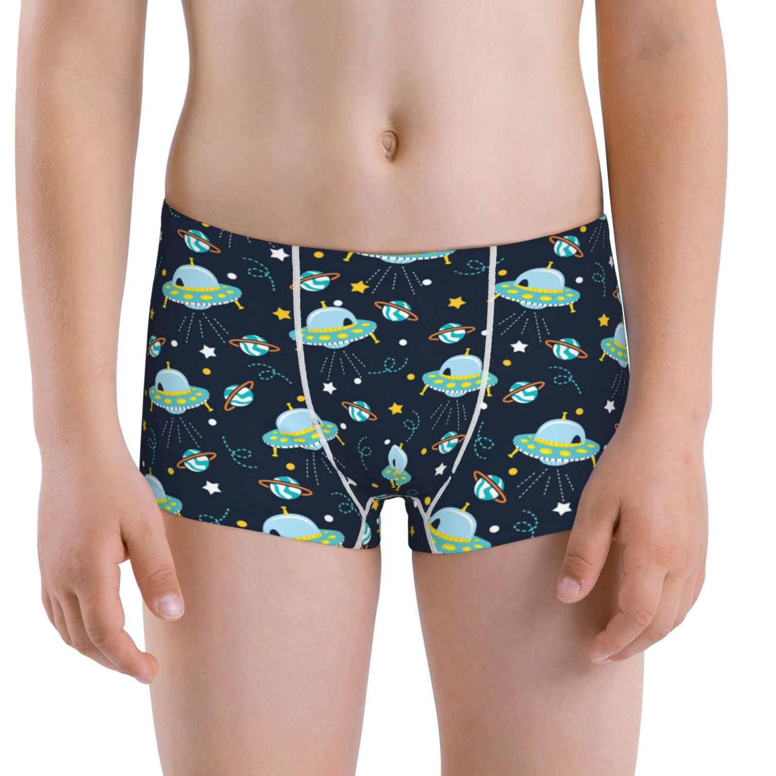 Boys Underwear Galaxy With Ufo Comfy 100 Cotton Boys Boxer Briefs