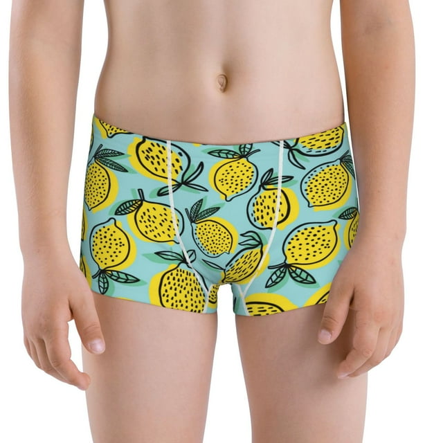 Boys Underwear - Lemon print Soft 100% Cotton Boys Boxer Briefs ...