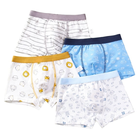 Boys Underwear Size 6 Boys Cotton Boxer Briefs Dinosaur Polar Bear Toddler Kids Underwear 4-Pack,Blue