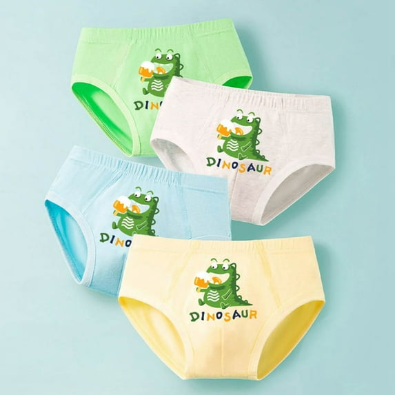 Boys Underwear Soft Comfortable Breathable Briefs for Kids Toddler Baby Cartoon Printed Trunks 4 Pack 4PCS