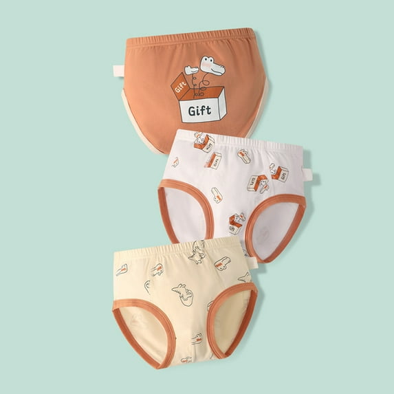 Boys Underwear Soft Cute Cartoon Print Kids Briefs Comfortable Breathable Underpants 3 Pack 3PCS