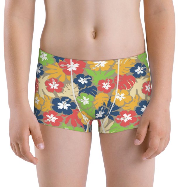 Boys Underwear Stretch Moisture, Colorful Floral A Wicking Fabric
