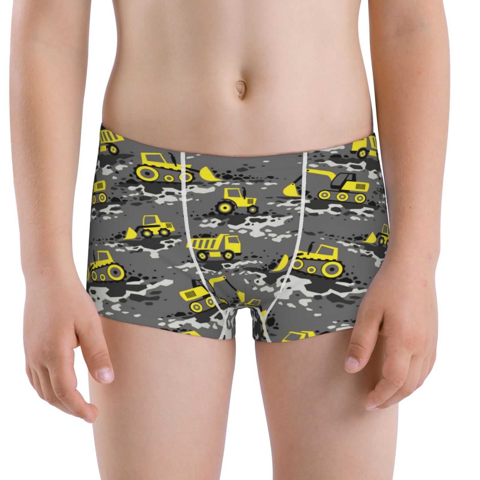4pcs/Pack Young Boy Construction Vehicle Printed Boxer Briefs main image 1