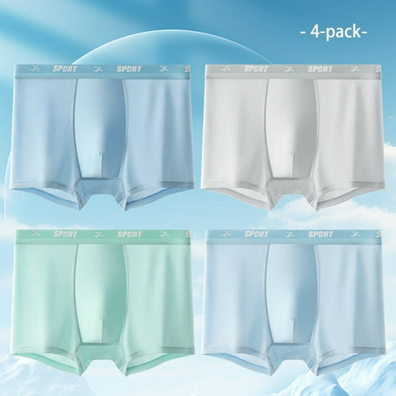 Boys Underwear Summer Breathable Lightweight Shorts For Teenage Growth Development Comfortable Fit Middle High School Students 4PCS