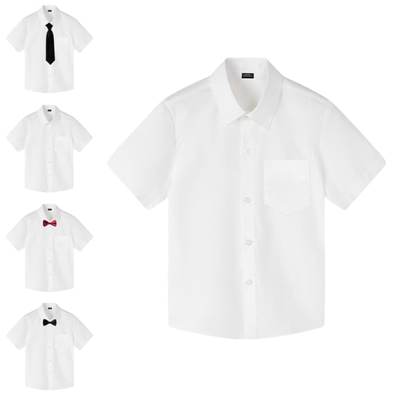 Boys Uniform Dress Shirts Short Sleeve Boys' Button Down Shirts Comfortable School Uniform 6-7 Years