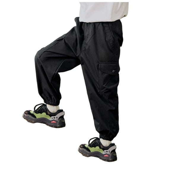 Boys Uniform Pants Boys Sweatpants Size 10-12 Boys' School Uniform Jogger Pants, Elastic Waistband with Drawstring Closure, Stretch Twill Fabric