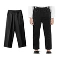 thumbnail image 1 of Boys Uniform Pants Dress Pants Elastic Waist Stretch Pants with Pockets Boys Black Uniform Pants Back To School Slim Fit Pants for Boys 13-14 Years, 1 of 4