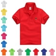 thumbnail image 1 of Boys Uniform Polo Shirts Short Sleeve Red Polo Shirt Boys Comfortable Boys Golf Polo 6-12 Months, 1 of 3