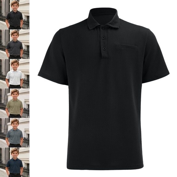 Boys Uniform Polo Short Sleeve Boys' Polo Shirts Comfortable Boys Uniform 9-10 Years