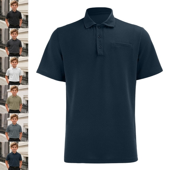Boys Uniform Polo Short Sleeve Polo Shirts for Boys Soft Golf Polo 13-14 Years