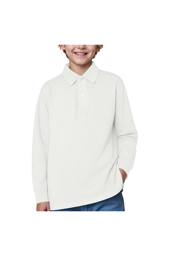 Boys Uniform Shirts Teen Boy Performance Polo Kids Collared Shirts Summer Cotton Clothes 18M-17T