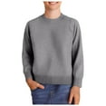 thumbnail image 1 of Boys Uniform Sweater Boys Pullover Sweater Boys and Toddlers' Uniform Cotton Crewneck Sweater Long Sleeve Pullover Kids Uniform Sweater Grey 4 Years, 1 of 5