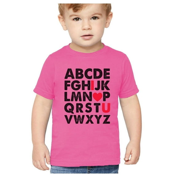 Kids Valentine's Day Alphabet ABC I Love You Toddler Adorable T-Shirt Gift