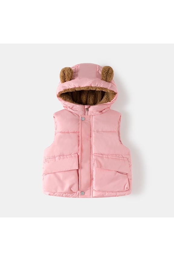 Boys Down Vest with Attached Hood Winter Warm Padded Sleeveless Jacket for Kids Outdoor Thermal Insulated Outerwear Cozy Lined Garment Boy Coats Size 8 Windbreaker Boys Puff Hoodie Toddlers