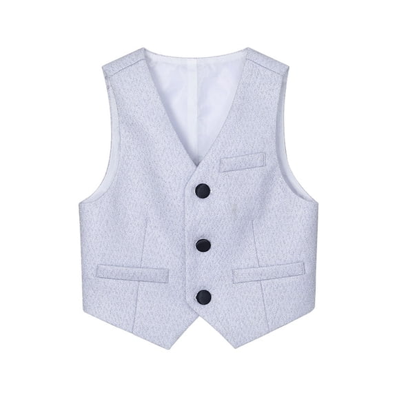 Boys Vest Back To School Fashion V Neck Sleeveless formal Waistcoat with Buttons Clothes for Boys Size 1-13