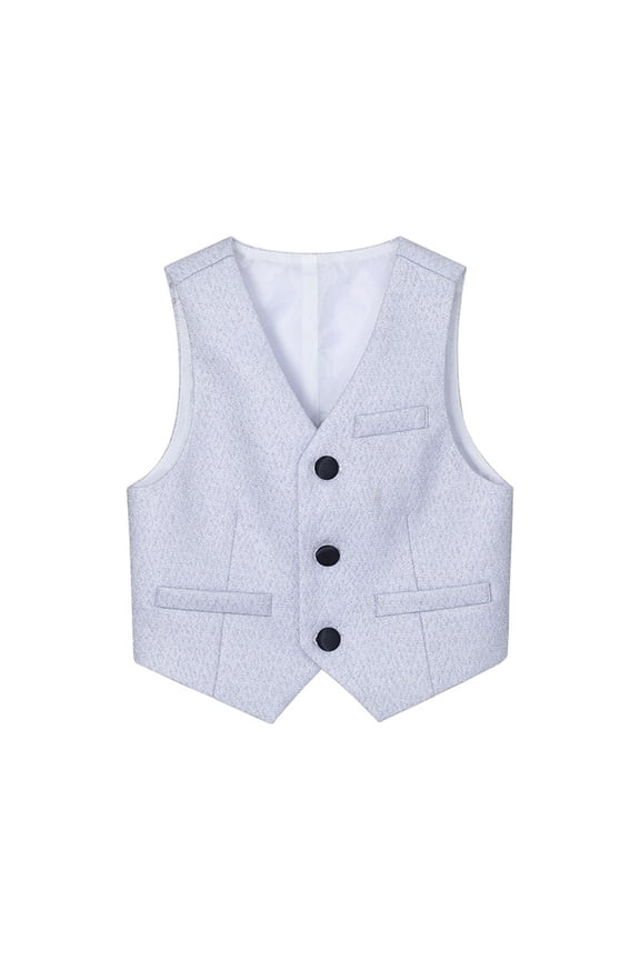 Boys Vest Back To School Fashion V Neck Sleeveless formal Waistcoat with Buttons Clothes for Boys Size 1-13