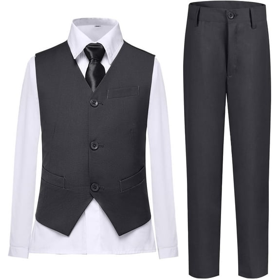 Boys Vest Set Formal Dress Suits Wedding Outfit Dresswear 4pcs
