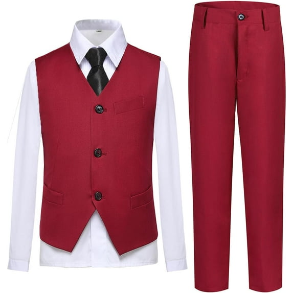 Boys Vest Set Formal Dress Suits Wedding Outfit Dresswear 4pcs
