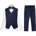 thumbnail image 1 of Boys Vest Set Formal Dress Suits Wedding Outfit Dresswear 4pcs, 1 of 13