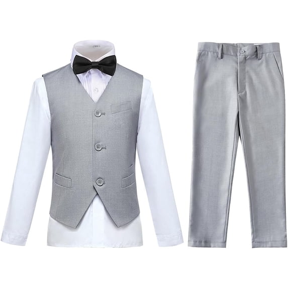 Boys Vest Set Formal Dress Suits Wedding Outfit Dresswear 4pcs