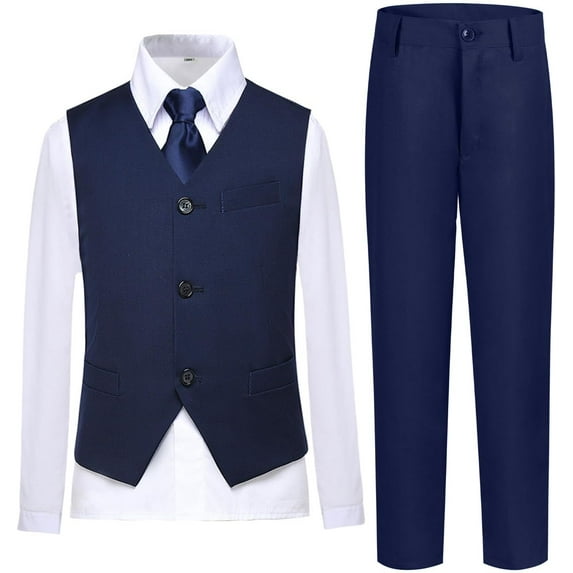 Boys Vest Set Formal Dress Suits Wedding Outfit Dresswear 4pcs