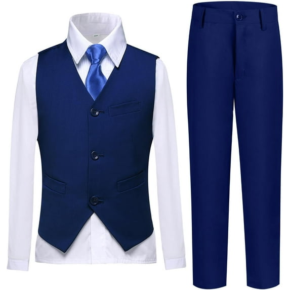 Boys Vest Set Formal Dress Suits Wedding Outfit Dresswear 4pcs