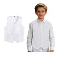 thumbnail image 1 of Boys Vest Sleeveless Button Down White Suit Vest Boys Uniform Shirts Kid Boys Formal Suit Vest Boys Wedding Vest 5-6 Years, 1 of 6