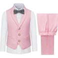 thumbnail image 1 of Boys Vest and Pants Set with Tie Formal Dress Suit Kids Toddler Teen Boy Wedding Communion Outfit, 1 of 2