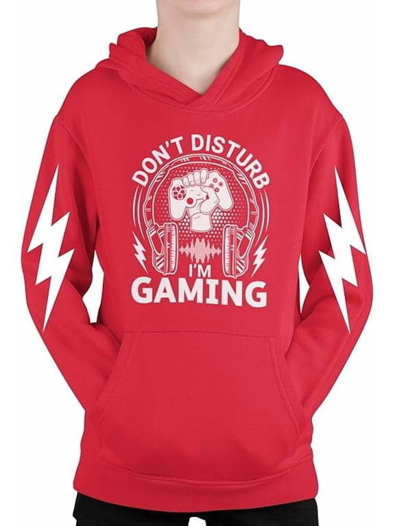 Boys Video Gamer Hoodie Gaming Print Pullover with Pockets Fleece S-XL