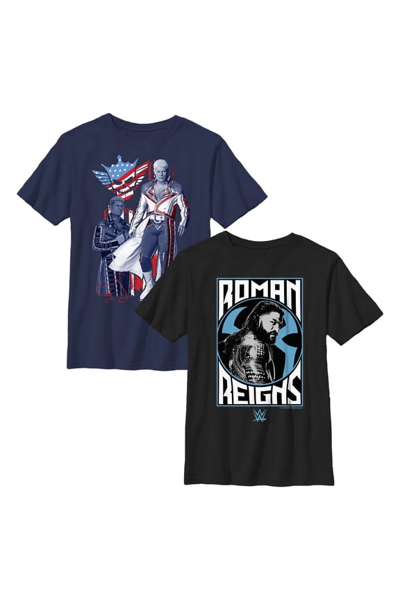 Boys WWE Cody Rhodes And Roman Reigns Color Pose 2-Pack T Shirt