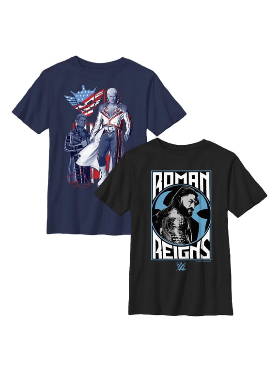 Boys WWE Cody Rhodes And Roman Reigns Color Pose 2-Pack T Shirt