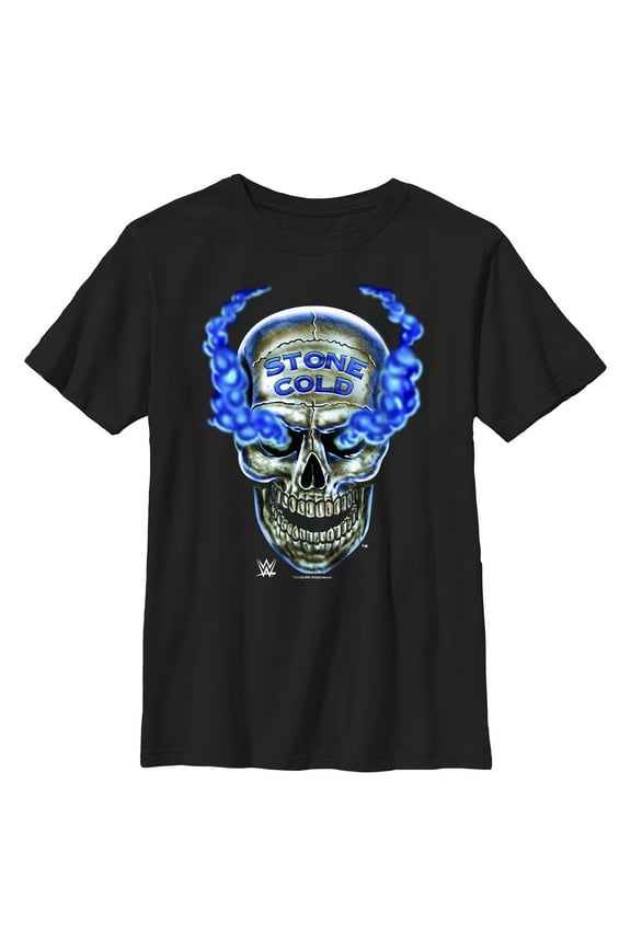Boys WWE Stone Cold Smoke Skull T Shirt