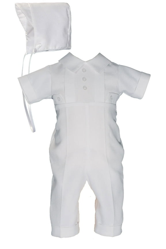 Boys Waffle Pique Christening Baptism Coverall (Baby)