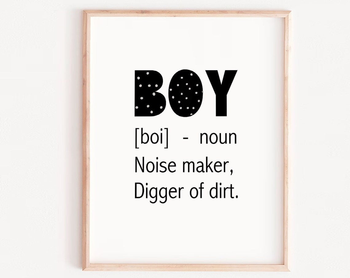 Boys Wall Art, Boys Bedroom, Boy Definition, Playroom Boys Decor, Boys ...