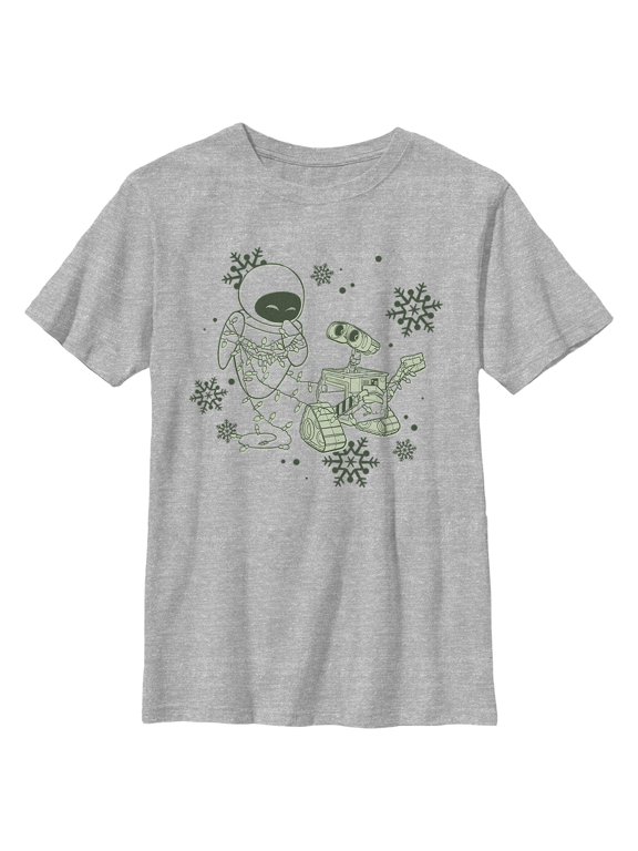 Boys Wall-E Robot Couple Snowflakes T Shirt