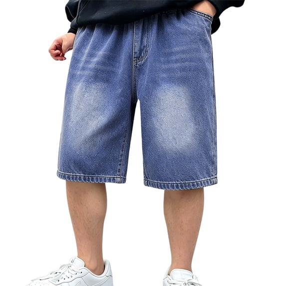 Boys Washed Denim Shorts, Elastic Waist Summer Pants, Casual Everyday Kids Bottoms